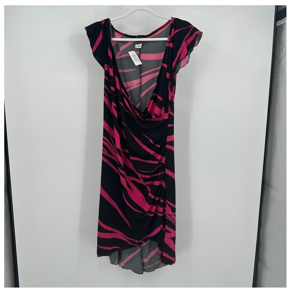 Womens Y2K Clubwear Midi Dress Size 2X Maximalist Party Eclectic Cyber Grunge